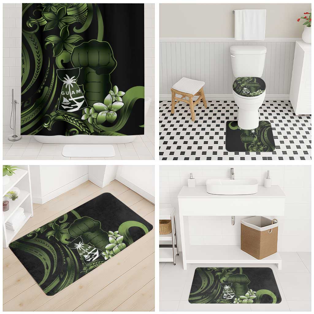 Green Hafa Adai Guam Bathroom Set Chamorro Latte Stone Hand With Plumeria LT14 - Polynesian Pride