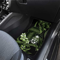 Green Hafa Adai Guam Car Mats Chamorro Latte Stone Hand With Plumeria LT14 - Polynesian Pride