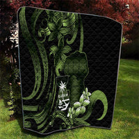 Green Hafa Adai Guam Quilt Chamorro Latte Stone Hand With Plumeria LT14 - Polynesian Pride