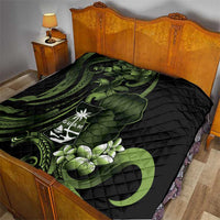 Green Hafa Adai Guam Quilt Chamorro Latte Stone Hand With Plumeria LT14 - Polynesian Pride