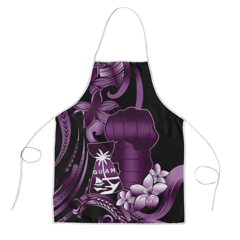 Purple Hafa Adai Guam Apron Chamorro Latte Stone Hand With Plumeria LT14 Purple - Polynesian Pride