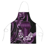 Purple Hafa Adai Guam Apron Chamorro Latte Stone Hand With Plumeria LT14 Purple - Polynesian Pride