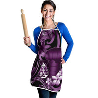 Purple Hafa Adai Guam Apron Chamorro Latte Stone Hand With Plumeria LT14 - Polynesian Pride