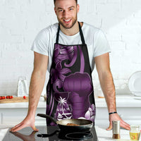 Purple Hafa Adai Guam Apron Chamorro Latte Stone Hand With Plumeria LT14 - Polynesian Pride