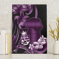 Purple Hafa Adai Guam Canvas Wall Art Chamorro Latte Stone Hand With Plumeria LT14 Without Frame Purple - Polynesian Pride