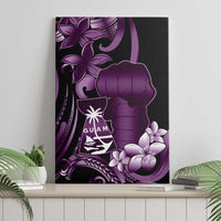 Purple Hafa Adai Guam Canvas Wall Art Chamorro Latte Stone Hand With Plumeria LT14 - Polynesian Pride