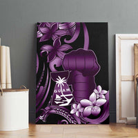 Purple Hafa Adai Guam Canvas Wall Art Chamorro Latte Stone Hand With Plumeria LT14 - Polynesian Pride