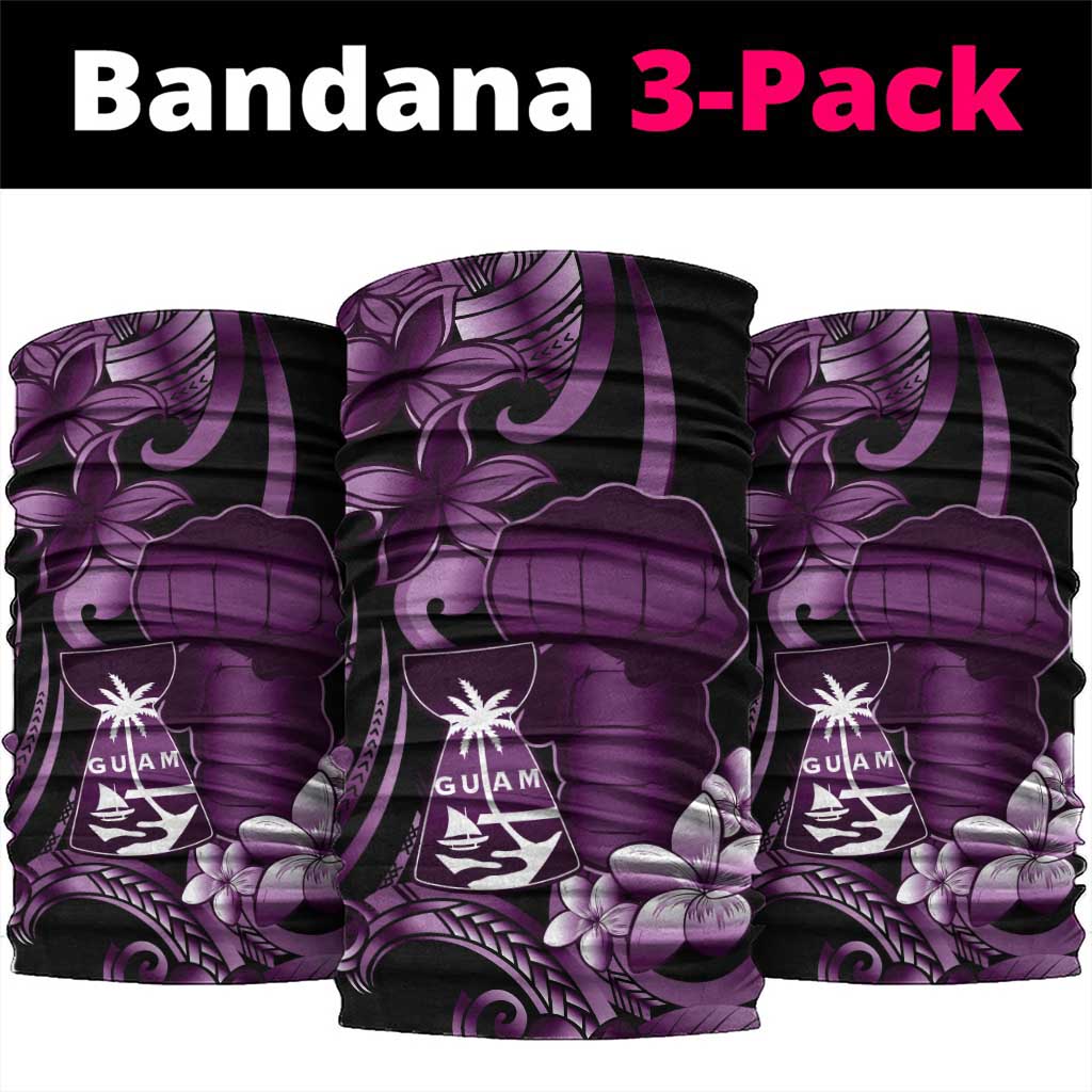 Purple Hafa Adai Guam Neck Gaiter Chamorro Latte Stone Hand With Plumeria LT14 package One Size: 25*50cm Purple - Polynesian Pride