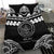 Palau Constitution Day Bedding Set Belau Seal With Polynesian Pattern - Black