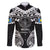 Palau Constitution Day Family Matching Long Sleeve Bodycon Dress and Hawaiian Shirt Belau Seal With Polynesian Pattern - Black