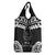 Palau Constitution Day Grocery Bag Belau Seal With Polynesian Pattern - Black