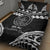 Palau Constitution Day Quilt Bed Set Belau Seal With Polynesian Pattern - Black