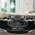 Palau Constitution Day Round Carpet Belau Seal With Polynesian Pattern - Black