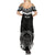 Palau Constitution Day Summer Maxi Dress Belau Seal With Polynesian Pattern - Black