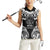 Palau Constitution Day Women Sleeveless Polo Shirt Belau Seal With Polynesian Pattern - Black