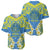 Palau Constitution Day Baseball Jersey Belau Seal With Frangipani Polynesian Pattern - Blue