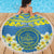 Palau Constitution Day Beach Blanket Belau Seal With Frangipani Polynesian Pattern - Blue