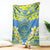 Palau Constitution Day Blanket Belau Seal With Frangipani Polynesian Pattern - Blue