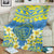 Palau Constitution Day Blanket Belau Seal With Frangipani Polynesian Pattern - Blue