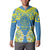 Palau Constitution Day Button Sweatshirt Belau Seal With Frangipani Polynesian Pattern - Blue