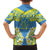 Palau Constitution Day Family Matching Long Sleeve Bodycon Dress and Hawaiian Shirt Belau Seal With Frangipani Polynesian Pattern - Blue