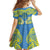 Palau Constitution Day Family Matching Long Sleeve Bodycon Dress and Hawaiian Shirt Belau Seal With Frangipani Polynesian Pattern - Blue