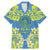 Palau Constitution Day Family Matching Mermaid Dress and Hawaiian Shirt Belau Seal With Frangipani Polynesian Pattern - Blue