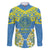 Palau Constitution Day Family Matching Puletasi and Hawaiian Shirt Belau Seal With Frangipani Polynesian Pattern - Blue