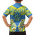 Palau Constitution Day Family Matching Short Sleeve Bodycon Dress and Hawaiian Shirt Belau Seal With Frangipani Polynesian Pattern - Blue