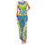 Palau Constitution Day Family Matching Tank Maxi Dress and Hawaiian Shirt Belau Seal With Frangipani Polynesian Pattern - Blue