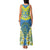 Palau Constitution Day Family Matching Tank Maxi Dress and Hawaiian Shirt Belau Seal With Frangipani Polynesian Pattern - Blue