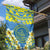 Palau Constitution Day Garden Flag Belau Seal With Frangipani Polynesian Pattern - Blue