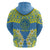 Palau Constitution Day Hoodie Belau Seal With Frangipani Polynesian Pattern - Blue