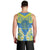 Palau Constitution Day Men Tank Top Belau Seal With Frangipani Polynesian Pattern - Blue