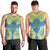 Palau Constitution Day Men Tank Top Belau Seal With Frangipani Polynesian Pattern - Blue