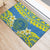 Palau Constitution Day Rubber Doormat Belau Seal With Frangipani Polynesian Pattern - Blue