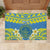 Palau Constitution Day Rubber Doormat Belau Seal With Frangipani Polynesian Pattern - Blue