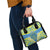 Palau Constitution Day Shoulder Handbag Belau Seal With Frangipani Polynesian Pattern - Blue