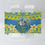 Palau Constitution Day Tablecloth Belau Seal With Frangipani Polynesian Pattern - Blue