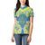 Palau Constitution Day Women Polo Shirt Belau Seal With Frangipani Polynesian Pattern - Blue