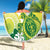 Cook Islands Independence Day Beach Blanket Kuki Airani Tiare Maori Polynesian Pattern - Green