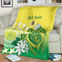 Cook Islands Independence Day Blanket Kuki Airani Tiare Maori Polynesian Pattern - Green LT14 - Polynesian Pride