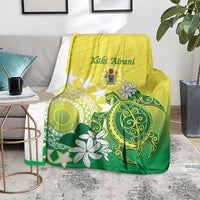 Cook Islands Independence Day Blanket Kuki Airani Tiare Maori Polynesian Pattern - Green LT14 - Polynesian Pride