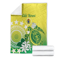Cook Islands Independence Day Blanket Kuki Airani Tiare Maori Polynesian Pattern - Green LT14 - Polynesian Pride