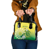 Cook Islands Independence Day Shoulder Handbag Kuki Airani Tiare Maori Polynesian Pattern - Green LT14 One Size Green - Polynesian Pride