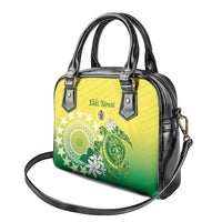 Cook Islands Independence Day Shoulder Handbag Kuki Airani Tiare Maori Polynesian Pattern - Green LT14 - Polynesian Pride