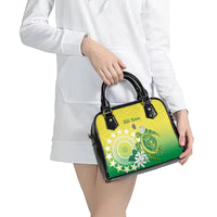 Cook Islands Independence Day Shoulder Handbag Kuki Airani Tiare Maori Polynesian Pattern - Green LT14 - Polynesian Pride