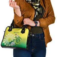 Cook Islands Independence Day Shoulder Handbag Kuki Airani Tiare Maori Polynesian Pattern - Green LT14 - Polynesian Pride