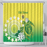 Cook Islands Independence Day Shower Curtain Kuki Airani Tiare Maori Polynesian Pattern - Green LT14 - Polynesian Pride