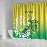 Cook Islands Independence Day Shower Curtain Kuki Airani Tiare Maori Polynesian Pattern - Green LT14 - Polynesian Pride
